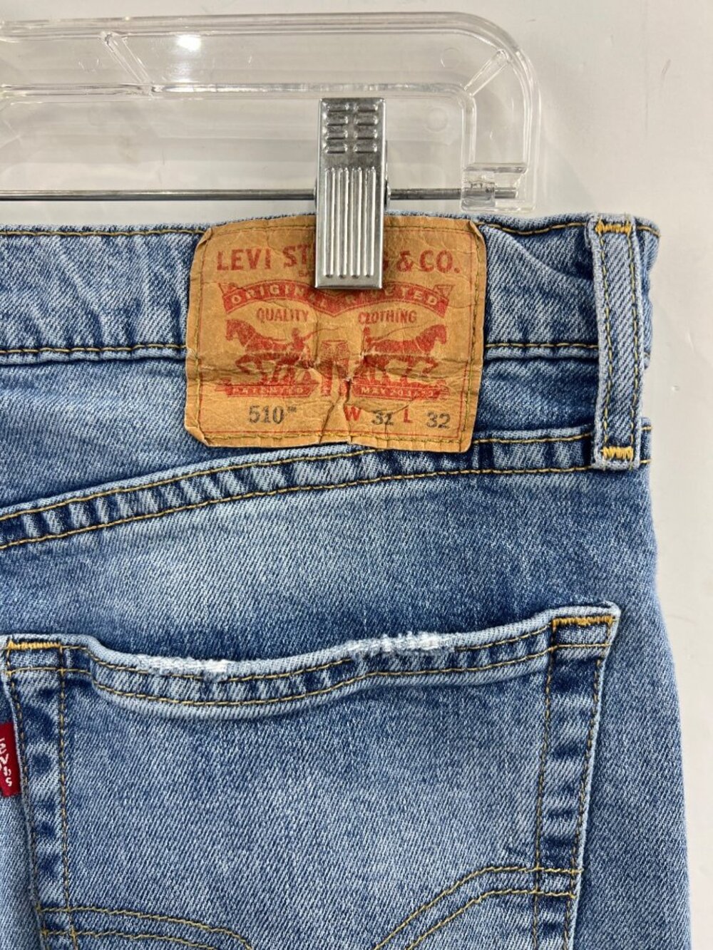 Levi’s 510 Women’s Distressed Light Wash Skinny Jeans W31 L32 Faded Denim - Picture 6 of 11
